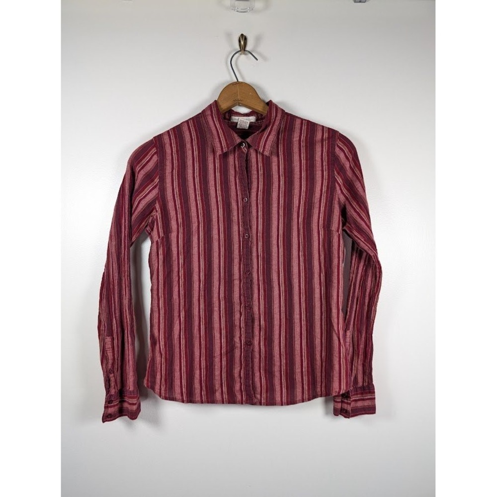 Vintage 90s Y2K Abercrombie & Fitch Top Womens Large Button Front Office Preppy